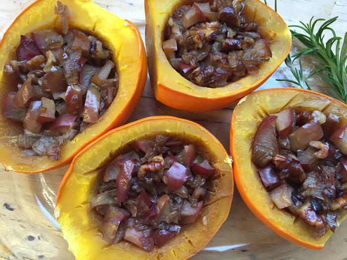 Acorn Squash with Balsamic Apples & Walnuts