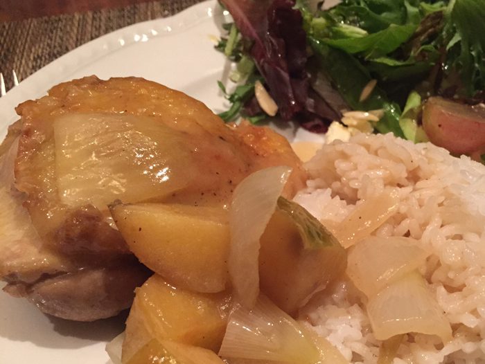 Honey Mustard Chicken with Apples and Onions