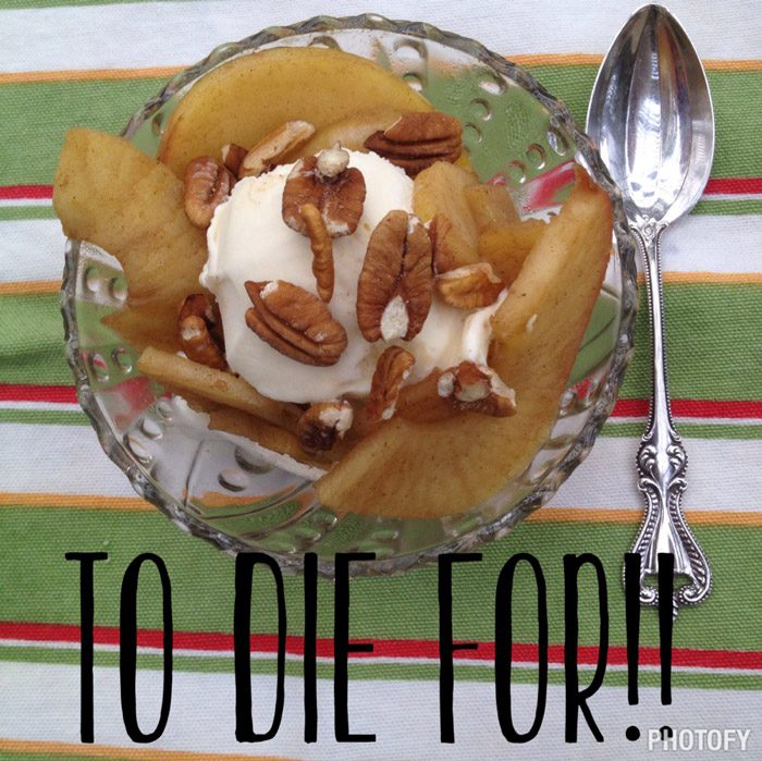 ice cream with apples