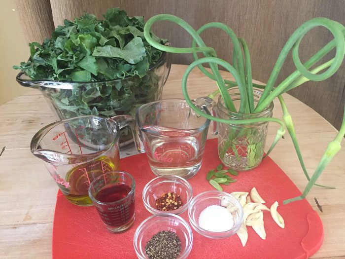 ingredients for sauteed kale